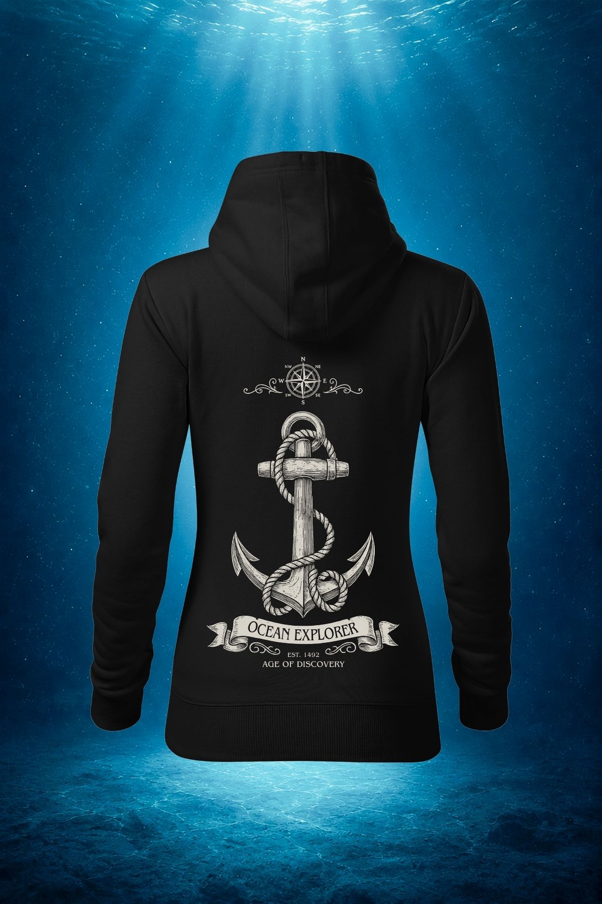 Bluza z kapturem Kotwica - nadruk dwustronny - obrazek 4
